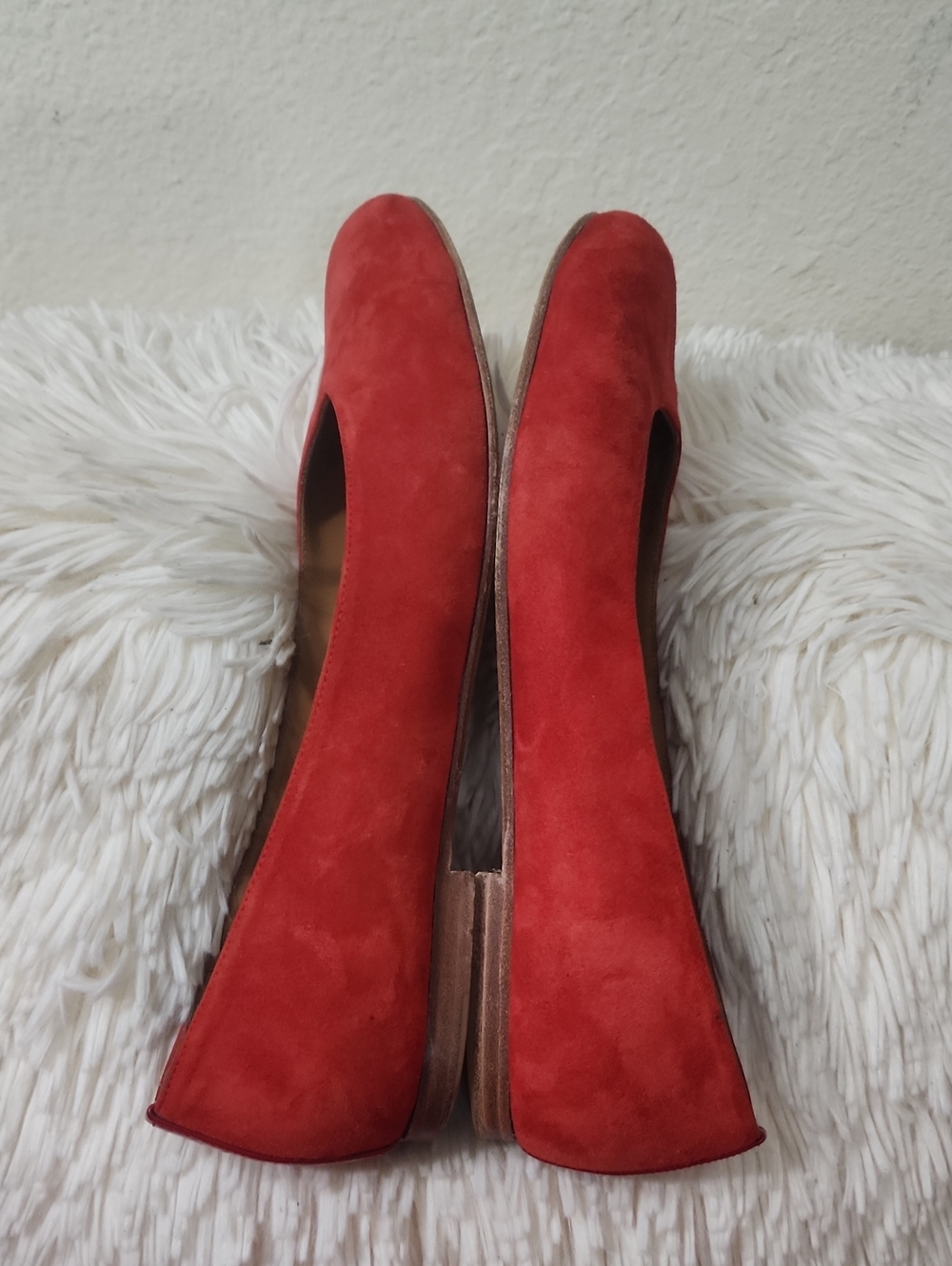 Margaux Red Suede Round-Toe Ballet Flats - Picture 7 of 8